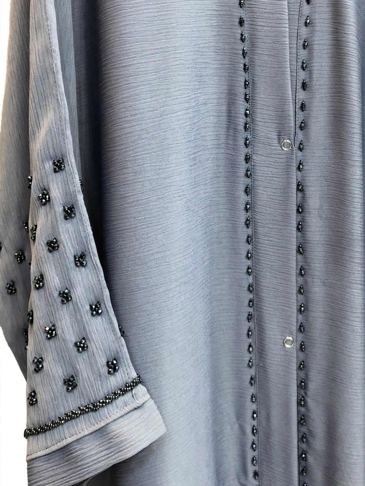 Dusty Grey Beaded Abaya