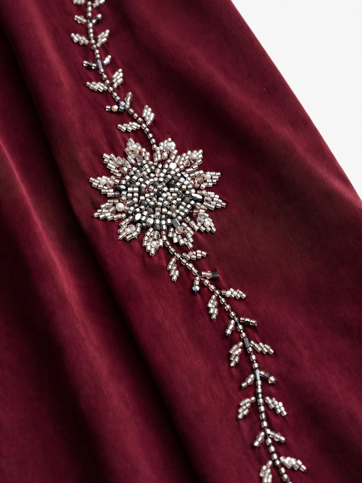 Maroon Blossom Abaya
