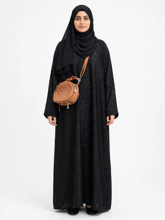 Black Embossed Designer Abaya