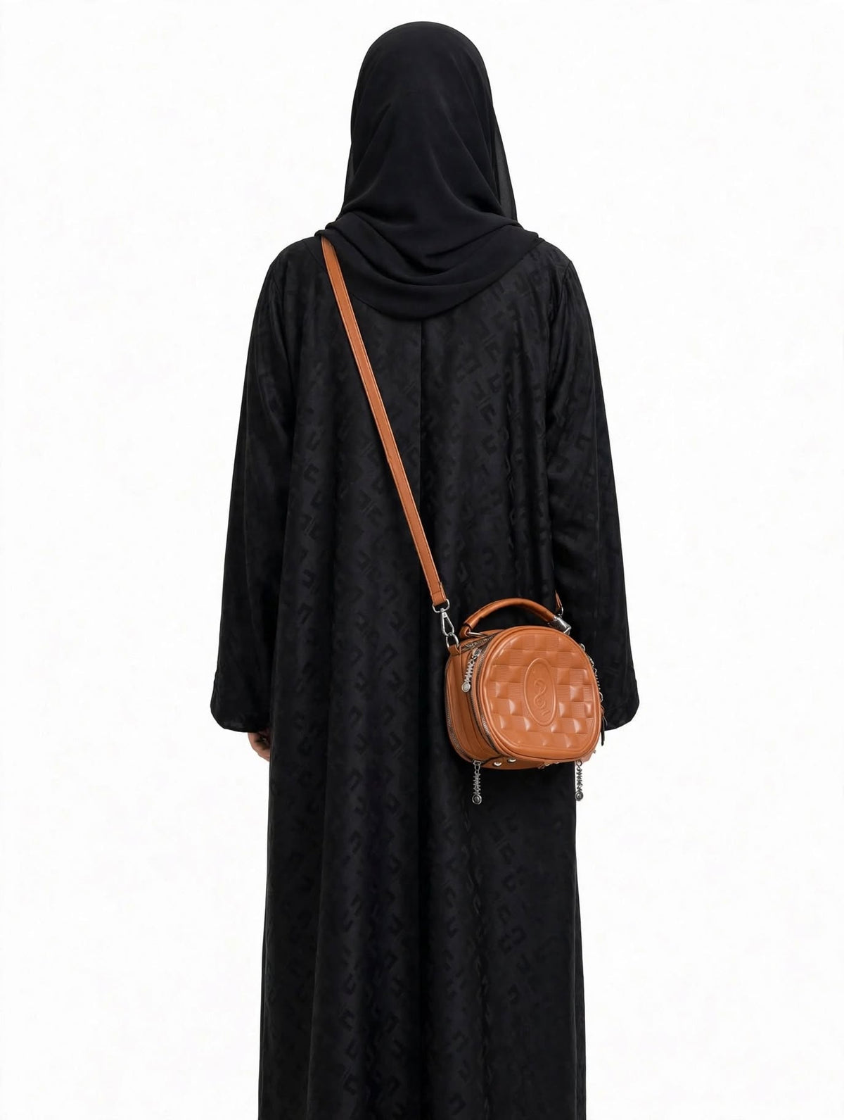 Black Embossed Designer Abaya