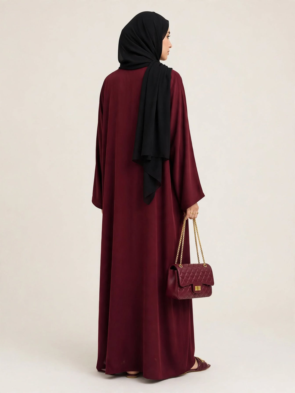 Maroon Blossom Abaya
